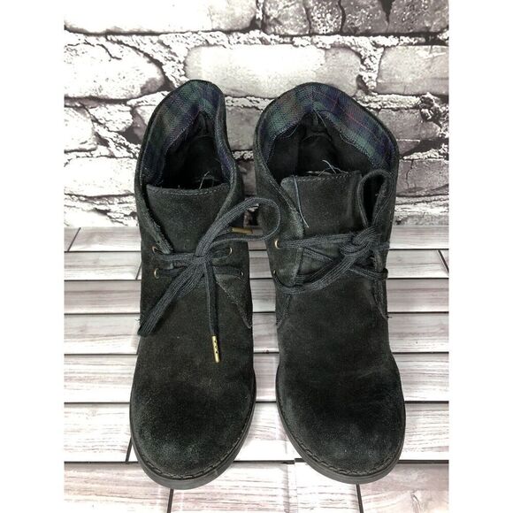 Indigo Clarks Black Suede Leather Ankle Stacked Heel Booties Sz Women 8M US/39EU - Picture 2 of 16